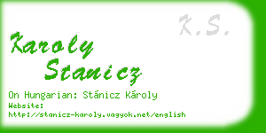 karoly stanicz business card